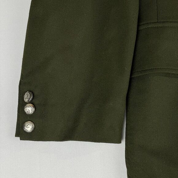 Ralph Lauren Wool Equestrian Jacket Women's Vintage 12 Green Gabardine Military - Picture 13 of 16